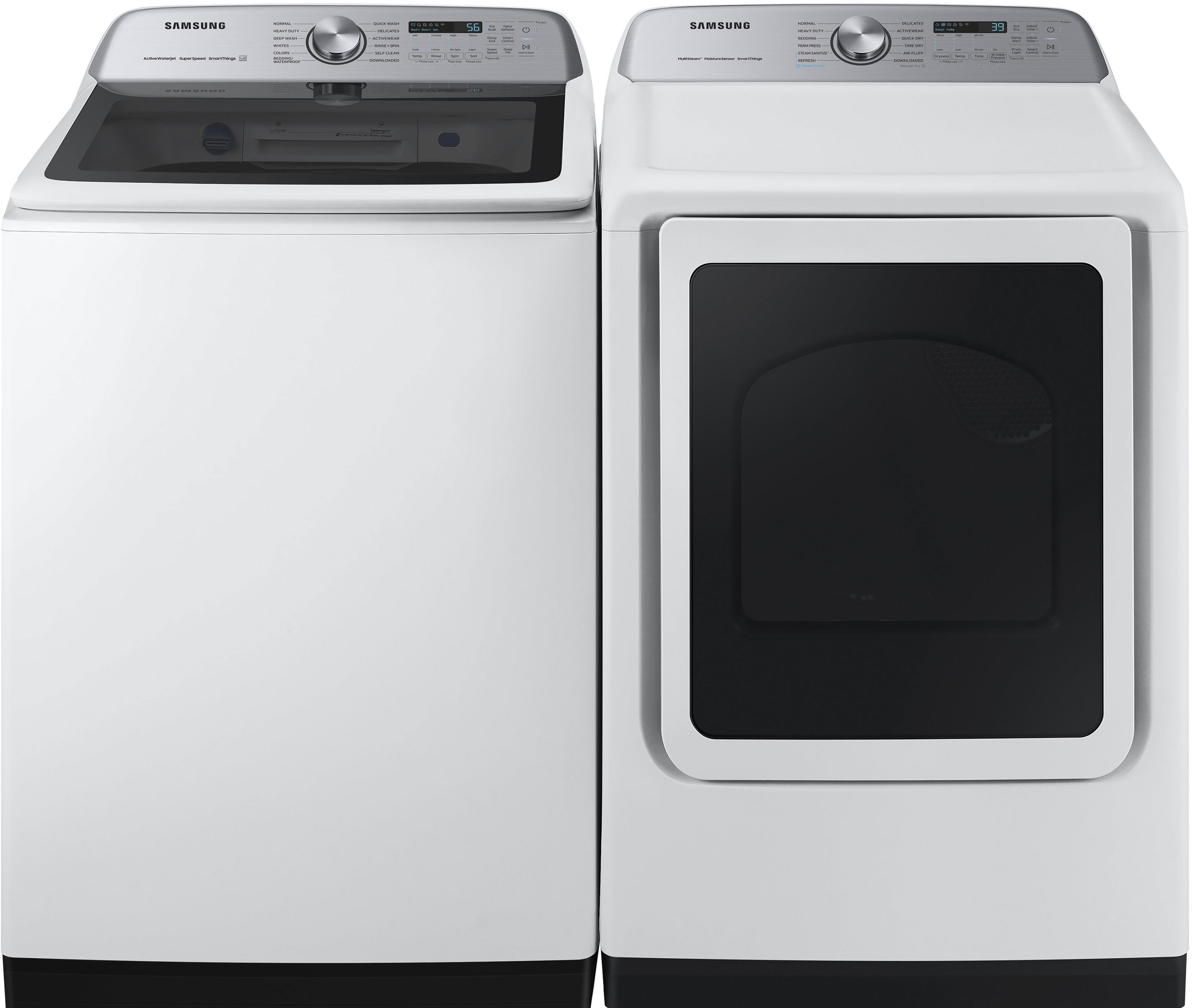 Samsung - 5.2 cu. ft. Large Capacity Smart Top Load Washer & Samsung - 7.4 Cu. Ft. Gas Dryer - White